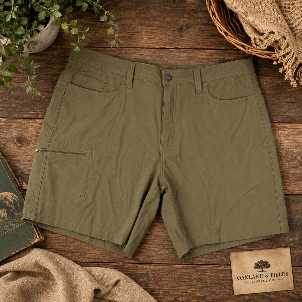NWT Berne Women’s Lightweight Flex Pro Work Shorts Olive Green Size 16